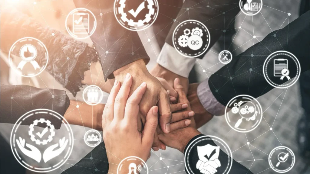 Images showing hands together